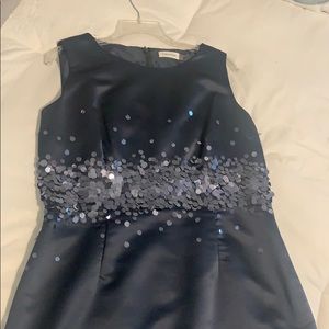Satin/sequin cocktail dress- above the knee length